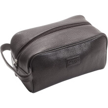 Zippo Leather Toiletry Bag, 22 cm, Mocha