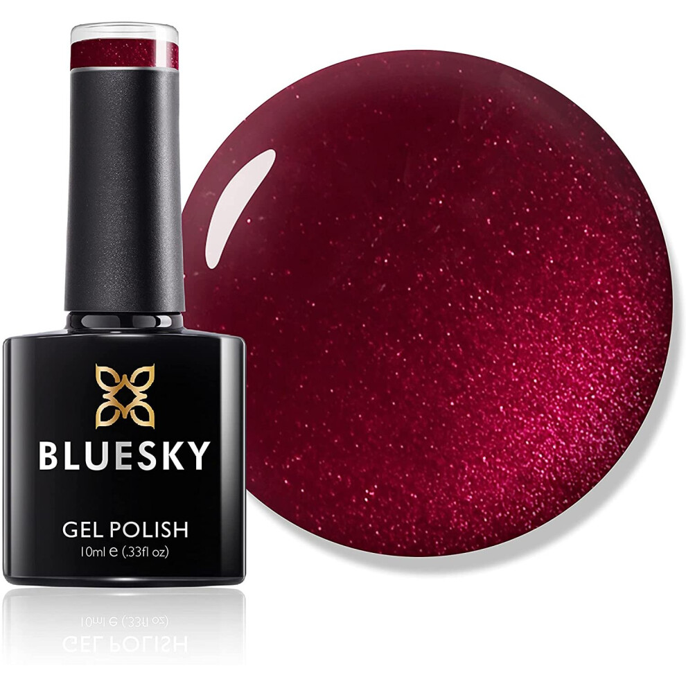 Bluesky Gel Nail Polish, Tartan Punk 80607, Dark Red, Long Lasting, Chip Resistant, 10 ml (Requires Drying Under UV LED Lamp)