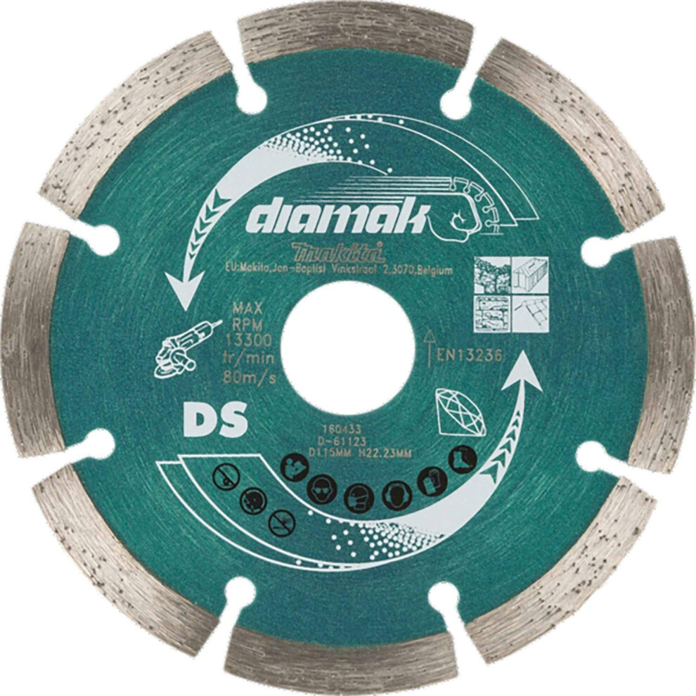 Makita D-61145 Diamond Wheel Segmented 230Mm, Multi-Colour
