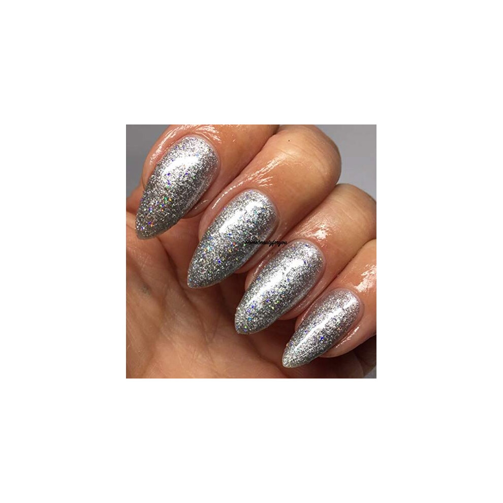 Bluesky Gel Nail Polish, Silver Glitter, Bsh031, Long Lasting, Chip Resistant, 10 ml (Requires Drying Under UV LED Lamp)