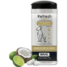 Wahl Dog Wipes Refresh Cleaning Wet Wipes, Remove Pets At Home Dirt and Odors, pH Balanced, Alcohol Free and Paraben Free, 50 Wipes,Coconut Lime