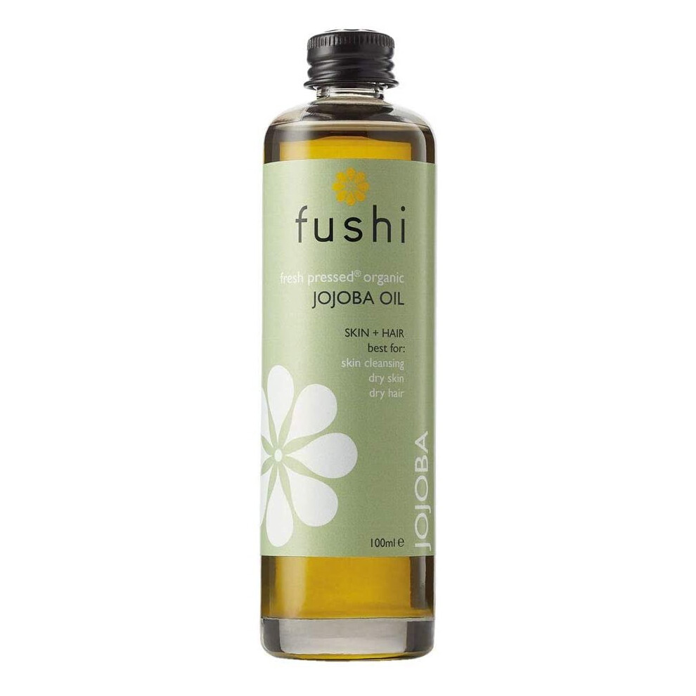 Fushi Organic Jojoba Oil 100 ml | Fresh-Pressed| Rich in Vitamin E | Best for Skin Cleansing, Dry Skin & Dry Hair | Hypoallergenic Oil | Ethical &