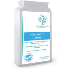 Magnesium Citrate 500mg - 120 Capsules - 150mg Elemental Magnesium - High Potency, Easily Absorbed & Highly Bioavailable - UK Manufactured