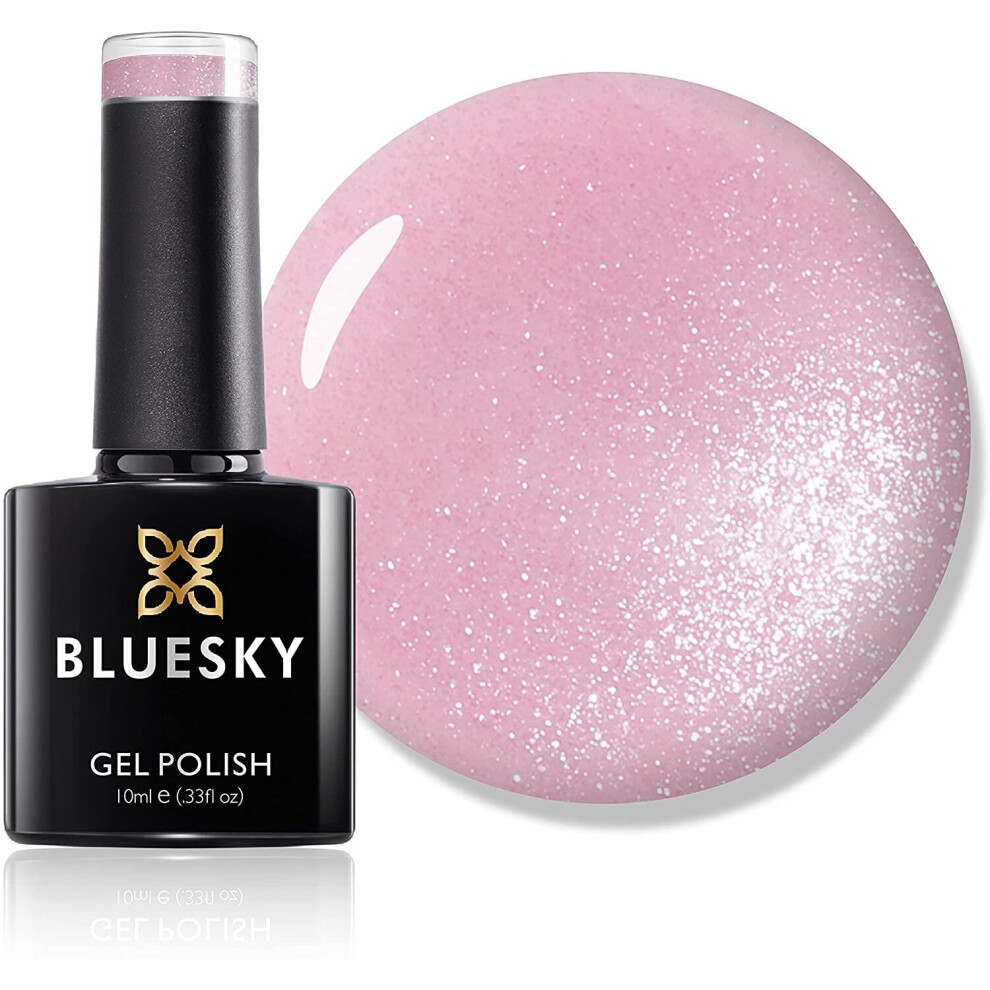 Bluesky Gel Nail Polish, Grapefruit Sparkle 80546, Light Pink, 10 ml Long Lasting, Chip Resistant, 10 ml (Requires Drying Under UV LED Lamp)