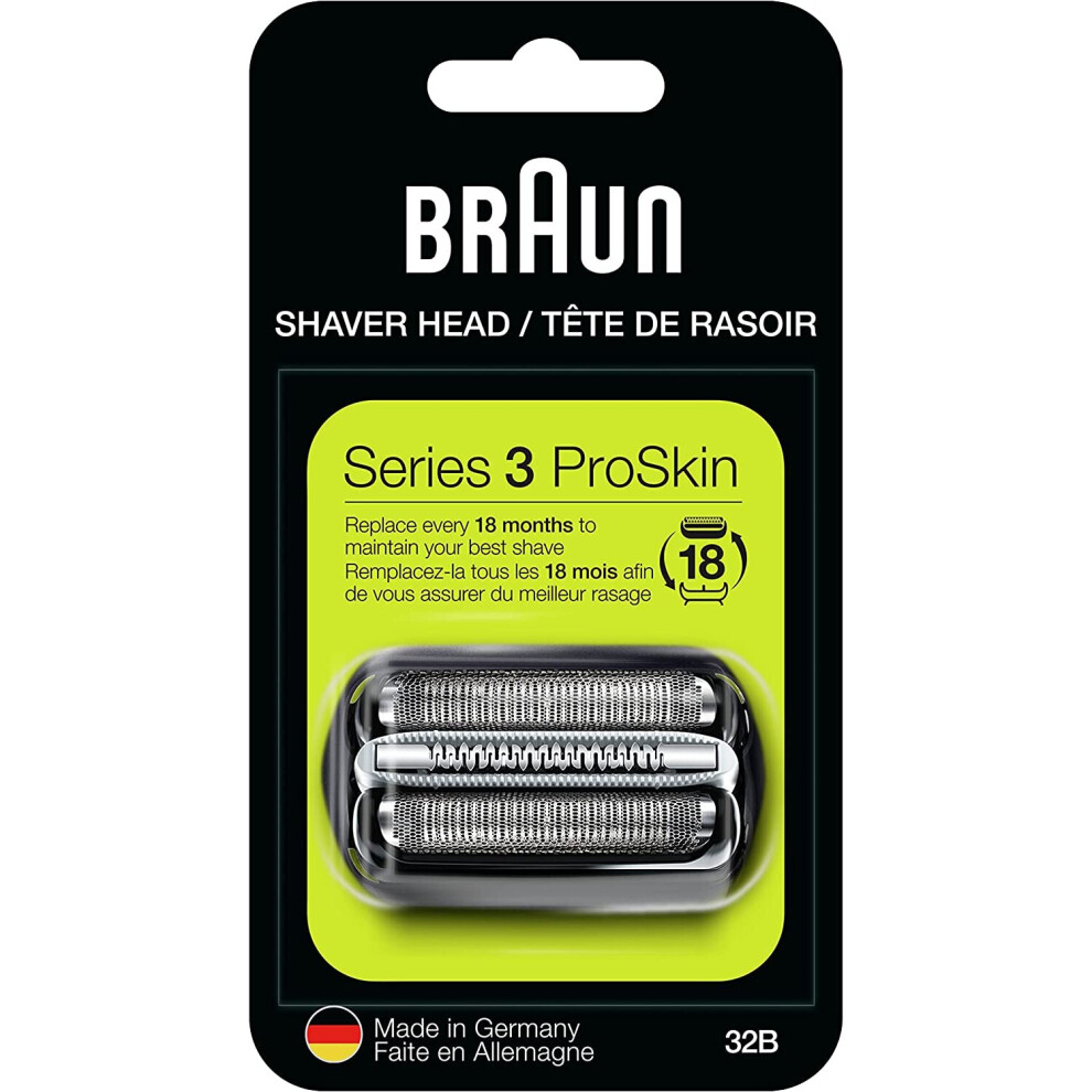 Braun Series 3 32B Foil & Cutter Replacement Head, Compatible with Models 3000s, 3010s, 3040s, 3050cc, 3070cc, 3080s, 3090cc (Packaging May Vary)