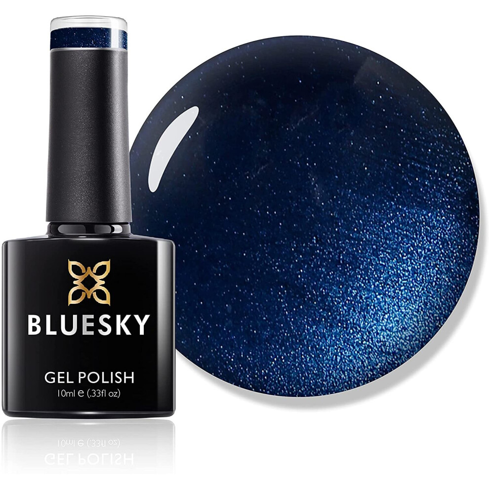 Bluesky Gel Nail Polish, Midnight Swim 80539, Azure, Blue, Dark, Long Lasting, Chip Resistant, 10 Ml (Requires Drying Under Uv Led Lamp)