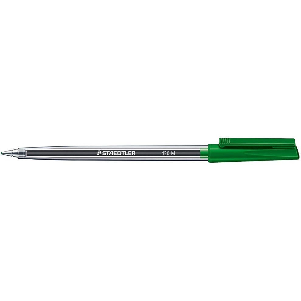 STAEDTLER Stick 430 M-5 Ballpoint Pen Medium - Green (Box of 10)