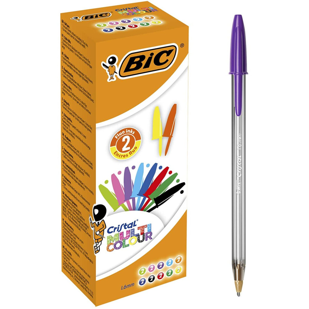 BIC Crystal Multicoloured 926381 Ballpoint Pens non-retractable Classic Colours