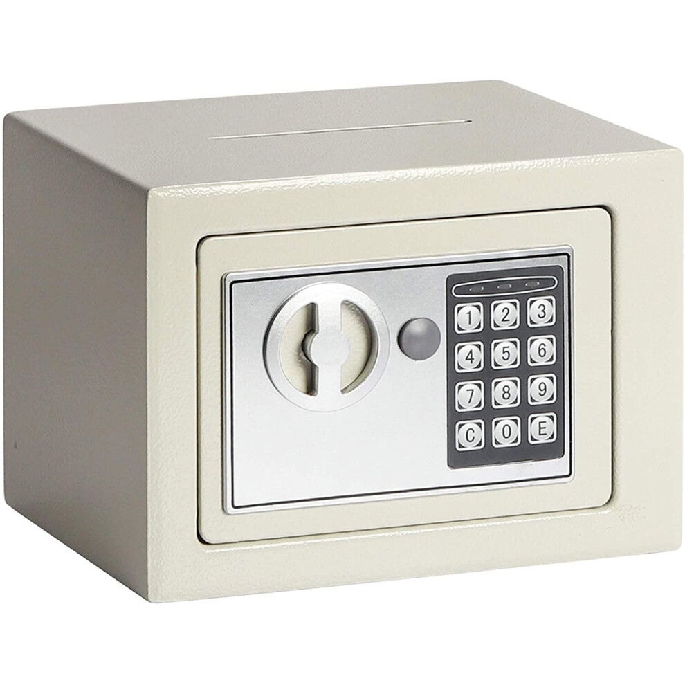 4.6L Fireproof Safe Security Home Office Money Cash Deposit Box Safety White