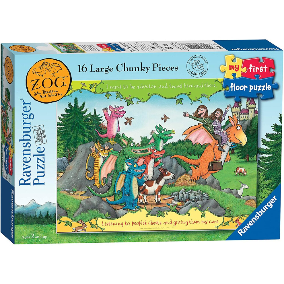 Ravensburger Zog - My First Floor Puzzle - 16 Piece Jigsaw Puzzles for Kids - Educational Toddler Toys Age 24 Months and Up (2 Years Old)