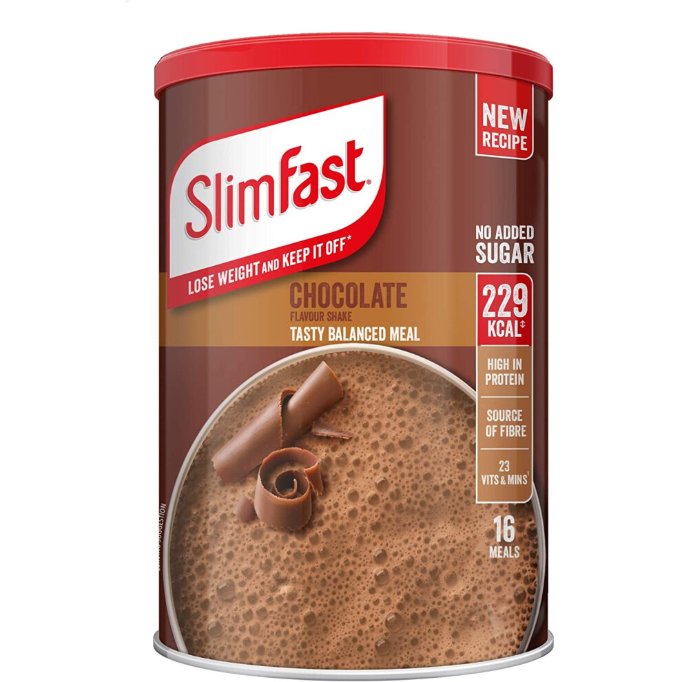 SlimFast Meal Shake, Chocolate Flavour, New Recipe, 16 servings, Lose Weight and Keep It Off, Packaging May Vary