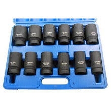 US PRO B1360 12PC 3/4" DR 6PT Deep Impact Sockets Metric 24-41mm 1360, Blue