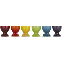 LE CREUSET Stoneware Rainbow Egg Cups, Set of 6, Cherry, Volcanic, SoleiLitre, Palm, Teal and Ultra Violet