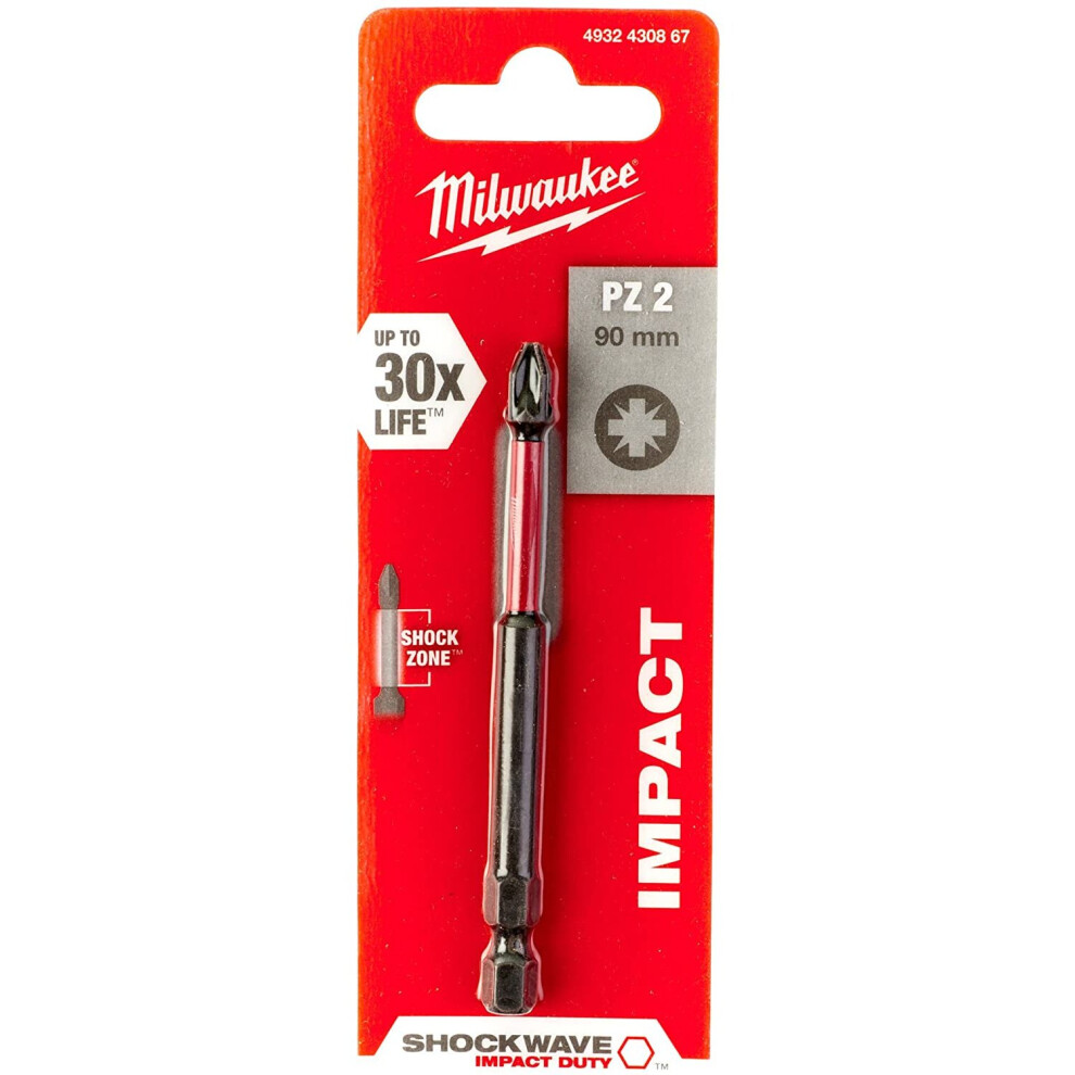 Milwaukee 4002395385294 Screwdriver Bit Shockwave Gen II PZ2 90 mm