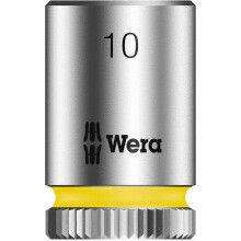 Wera 05003509001 Zyklop Socket 1/4in Drive x SW10, Silver, 10