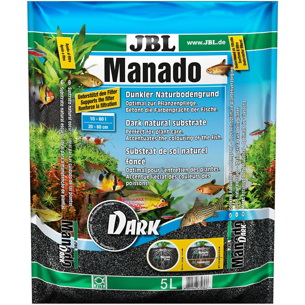 JBL Manado DARK 5 l, Dark natural substrate for aquariums