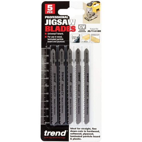 Trend Trend JB/T101BR Jigsaw Blade 100x2.5mm CV Down-Cut 5 Pack 2