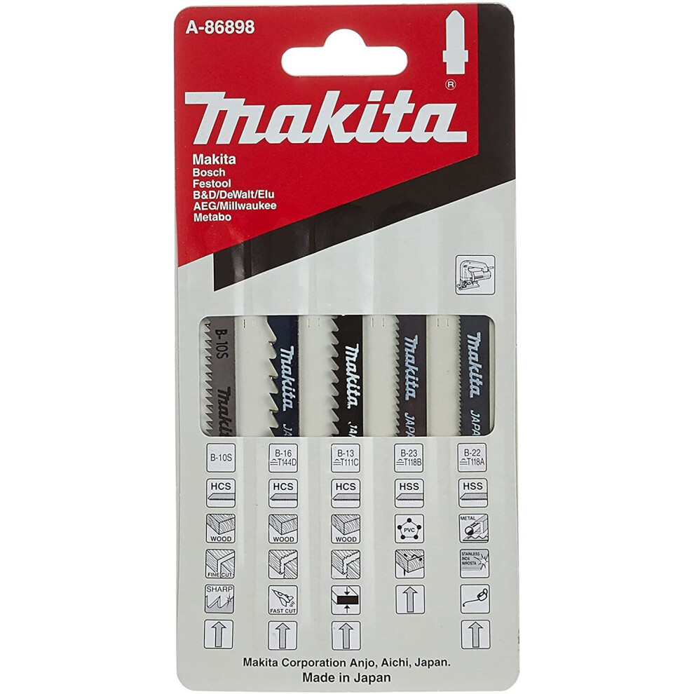 Makita A-86898 Universal Fitting Jigsaw Blades - Selection Pack