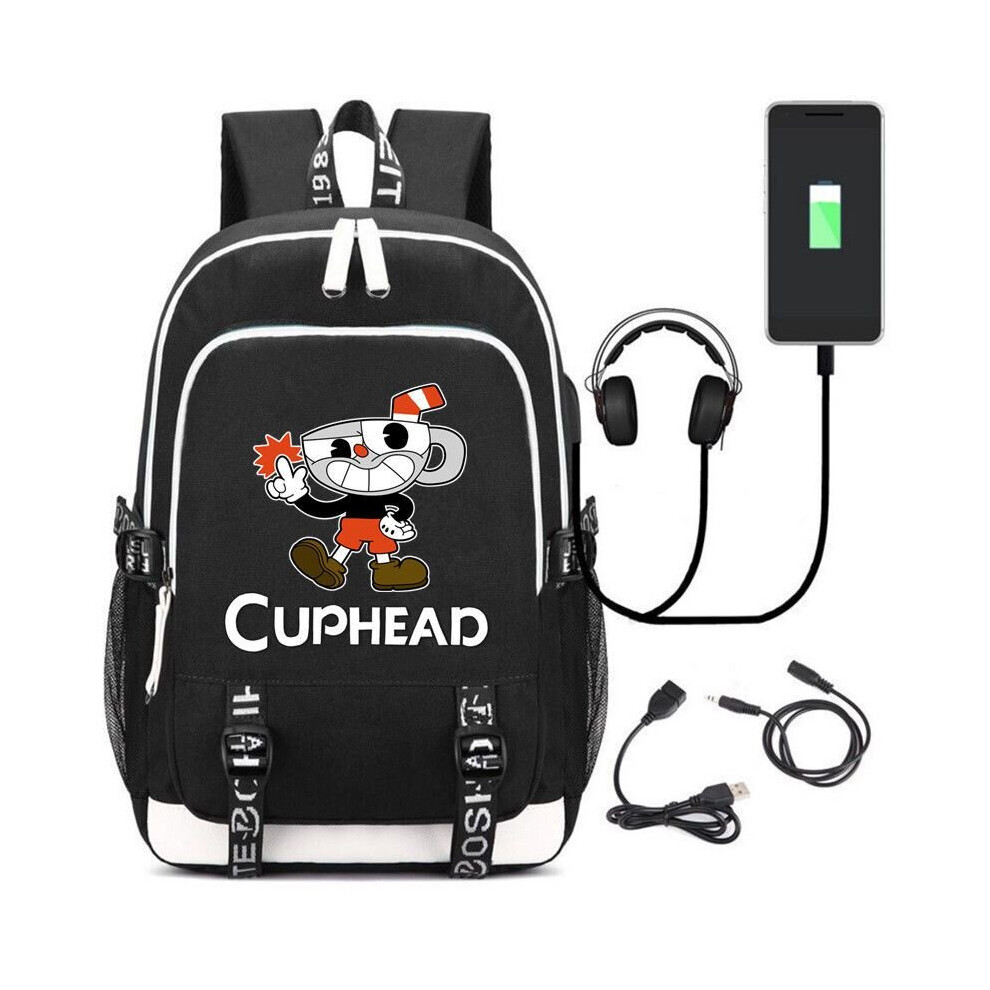 (E) Cuphead Backpack USB Charging Port Schoolbag Men Mochila Laptop Bags-image-OPC-P8VXQSW-NEW