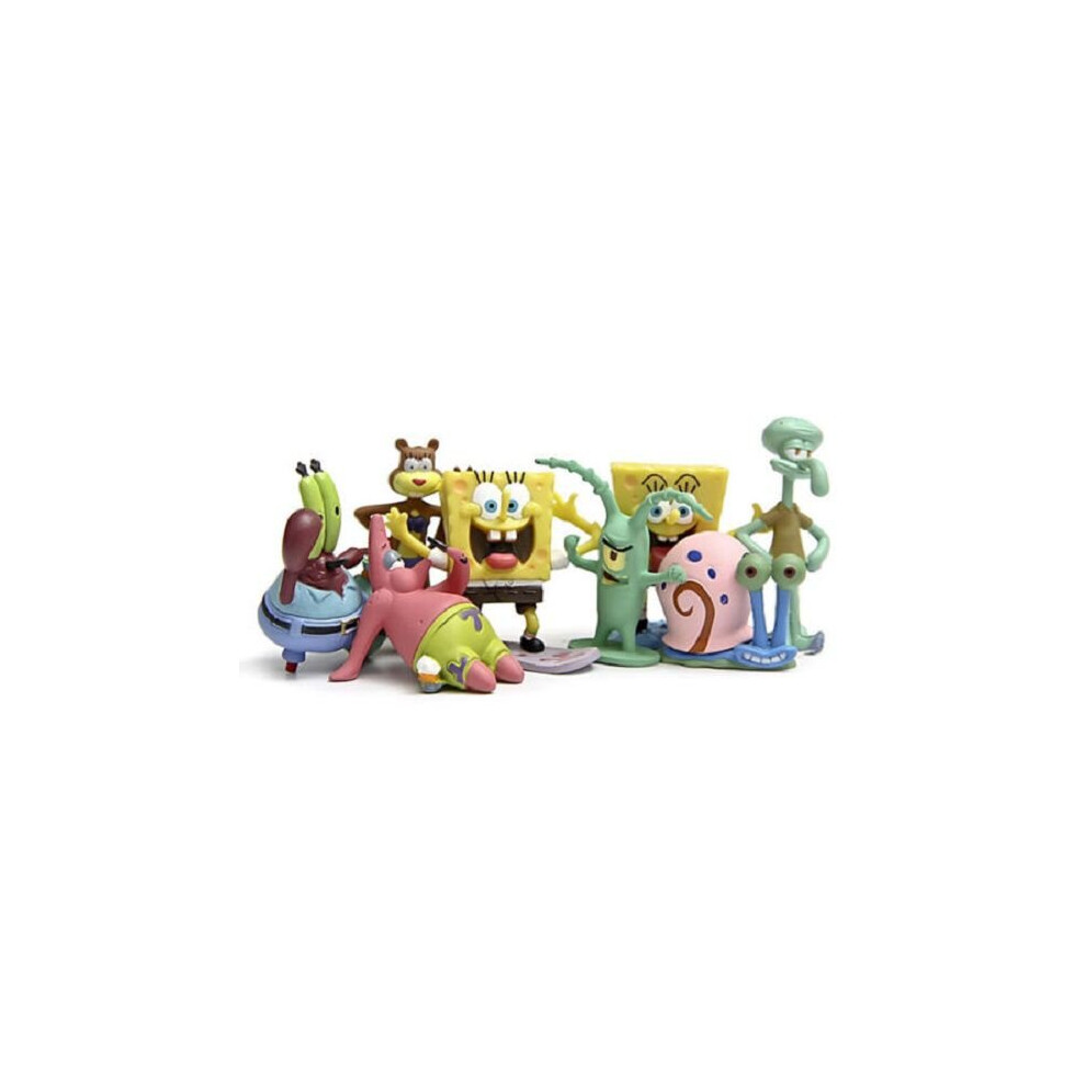 (8pcs) 8pcs Set SpongeBob Squarepants Patrick Star Squidward Figure Toy