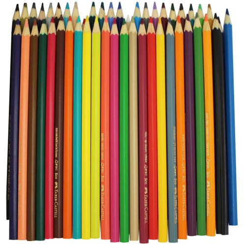 Faber-Castell Faber-Castell 120148 Environmentally-Friendly Colouring Pencils 48-Pack Sharpener Cardboard Box Castle 2