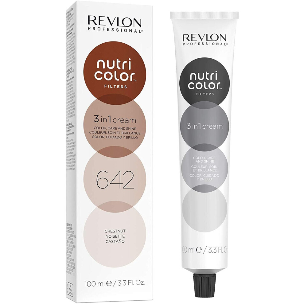 Revlon Nutri Color Filters, Semi Permanent Hair Colour Conditioner, 642 Chestnut, 100 Ml Brown