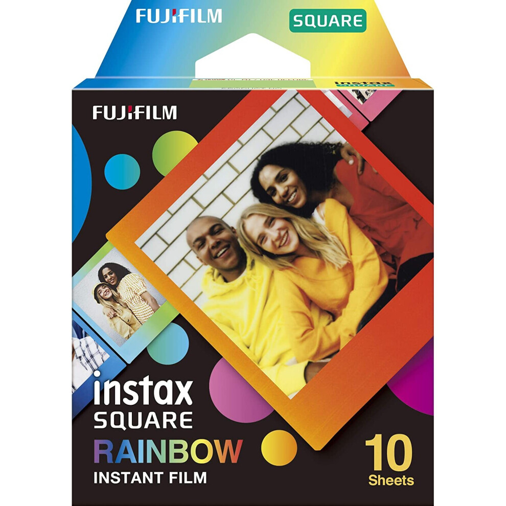 instax 16671320 SQUARE Rainbow border film, 10 shot pack