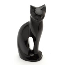 Urns UK Cat Cremation Memorial Urn, Black 9.5 in, Solid Brass, Handcrafted for Cats up to 24 lb