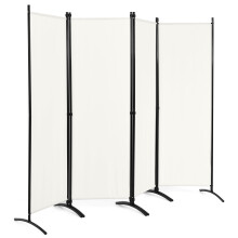 4-Panel Room Divider 173cm Folding Privacy Screen Portable Fiber Divider