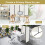 Costway 4-Panel Room Divider 173cm Folding Privacy Screen Portable Fiber Divider 6