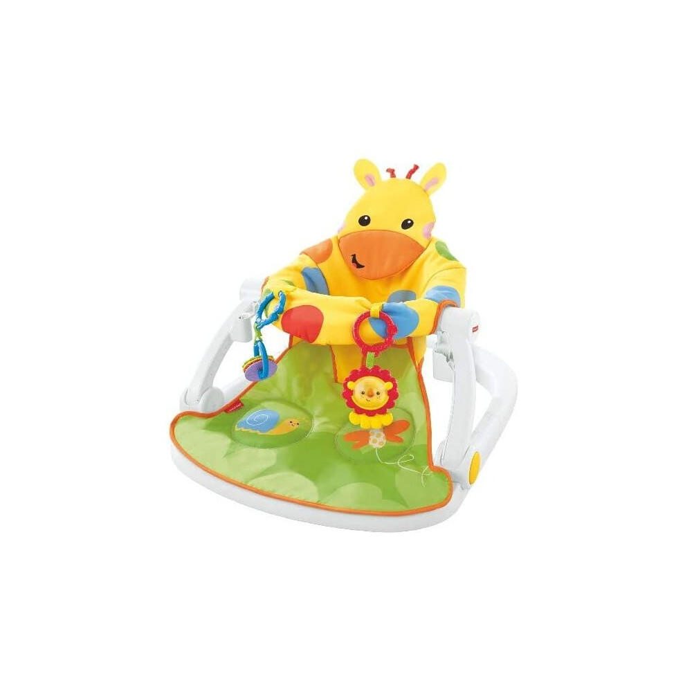 Fisher-Price DJD81 Giraffe Sit-Me-Up Floor Seat, Portable Baby Chair or Seat with Removable Tray, Rattle and Teething Toy