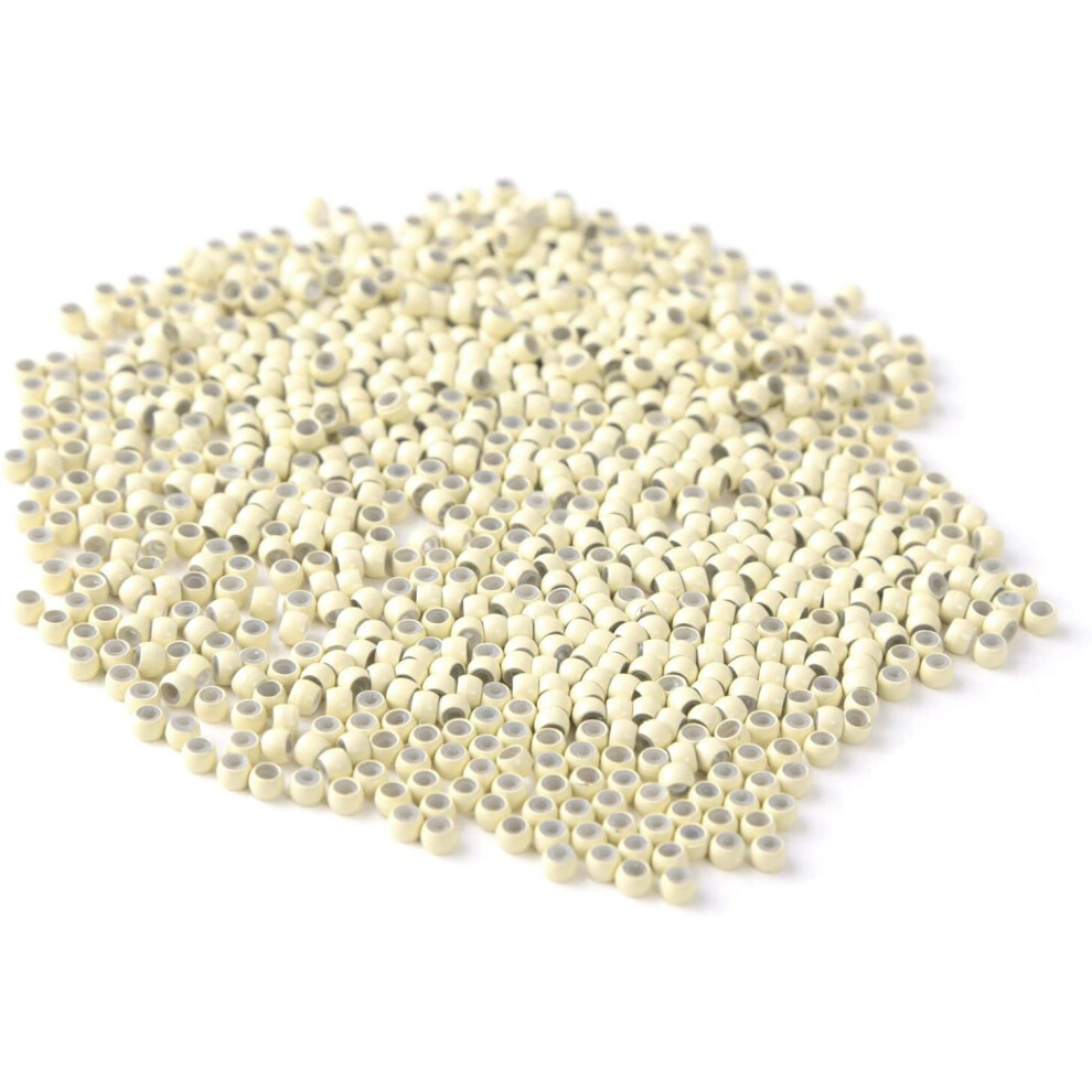 Vlasy Unisex Silicone Lined Nano Rings Beads For Nano Tip Hair Extensions Micro Nano Beads (200Pcs, Blonde)