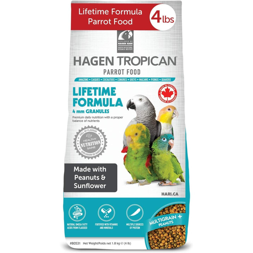 Hari Tropican Parrot Lifetime Granules, 1.8 kg