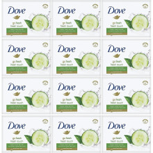 Dove - Fresh Touch Soap Bars - Cucumber & Green Tea Scent - (12 bars)