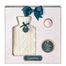 Style & Grace Signature Water Bottle Gift Set - 120ml Body Butter, 50g Bath Fizzer, Hot Water Bottle