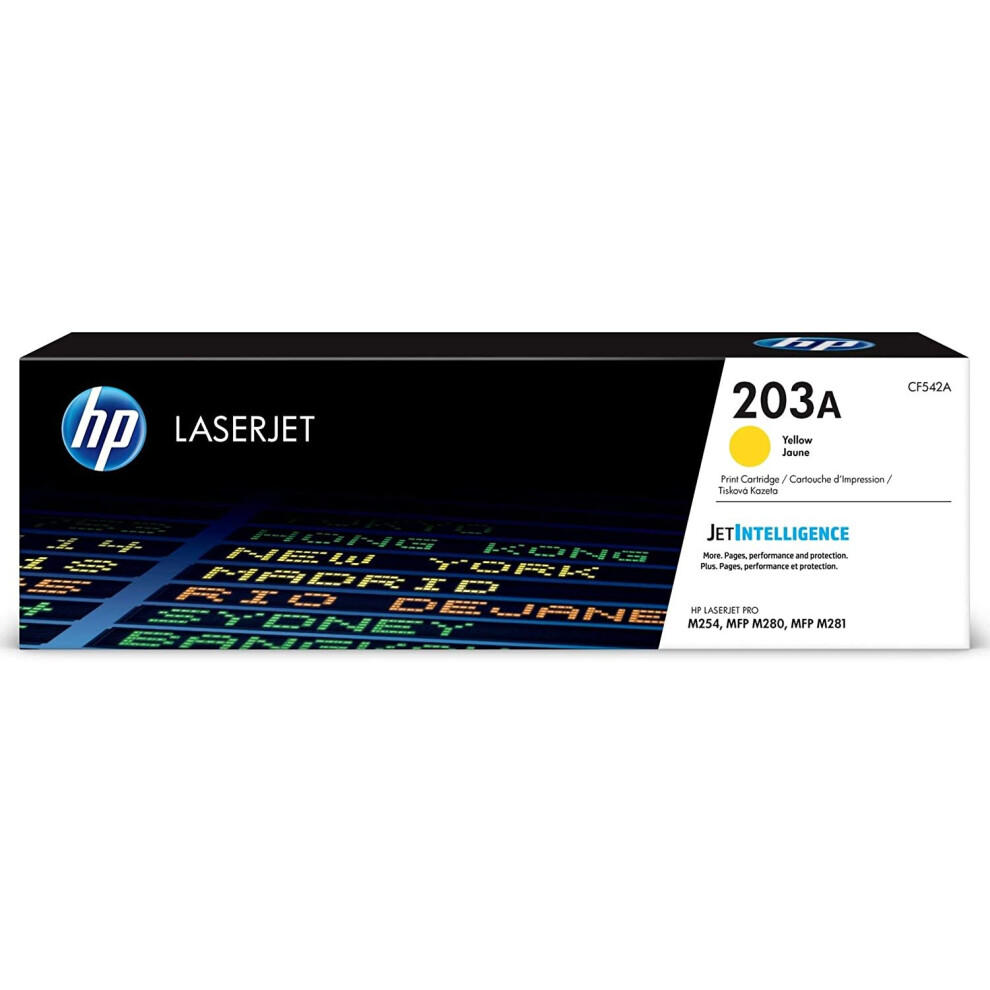 HP CF542A 203A Original LaserJet Toner Cartridge, Yellow, Single Pack