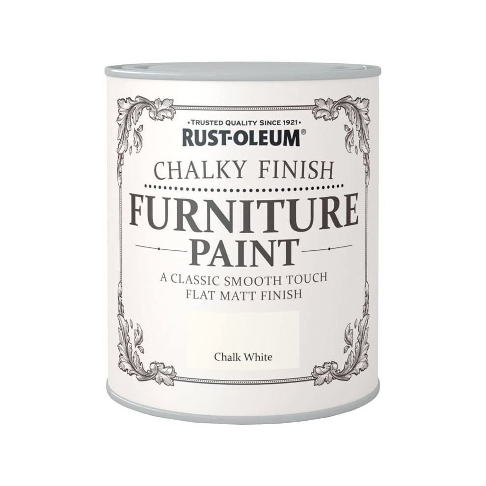 Rust-Oleum AMZ0010 RO0070001G1 A Classic, Smooth Touch Flat matt Paint Finish, Chalk White, 750ml