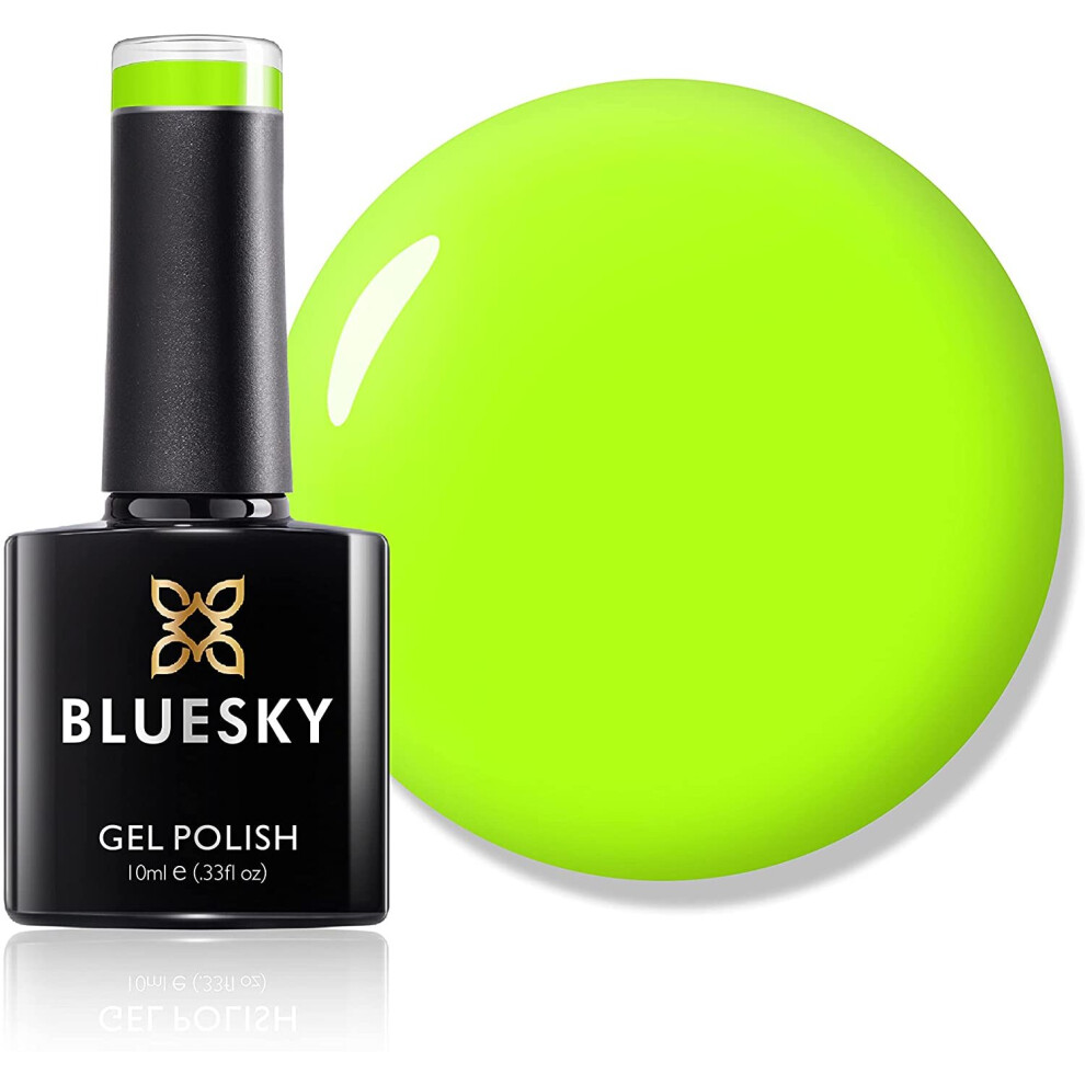 Bluesky Gel Nail Polish, Lime Green Neon20, Bright, Green, Lime, Neon, Long Lasting, Chip Resistant, 10 ml (Requires Drying Under UV LED Lamp)