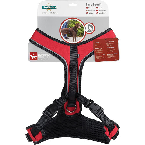 PetSafe PetSafe EasySport Harness, Large, Red, Adjustable, Control, Padded for small/ medium/ large dogs 1
