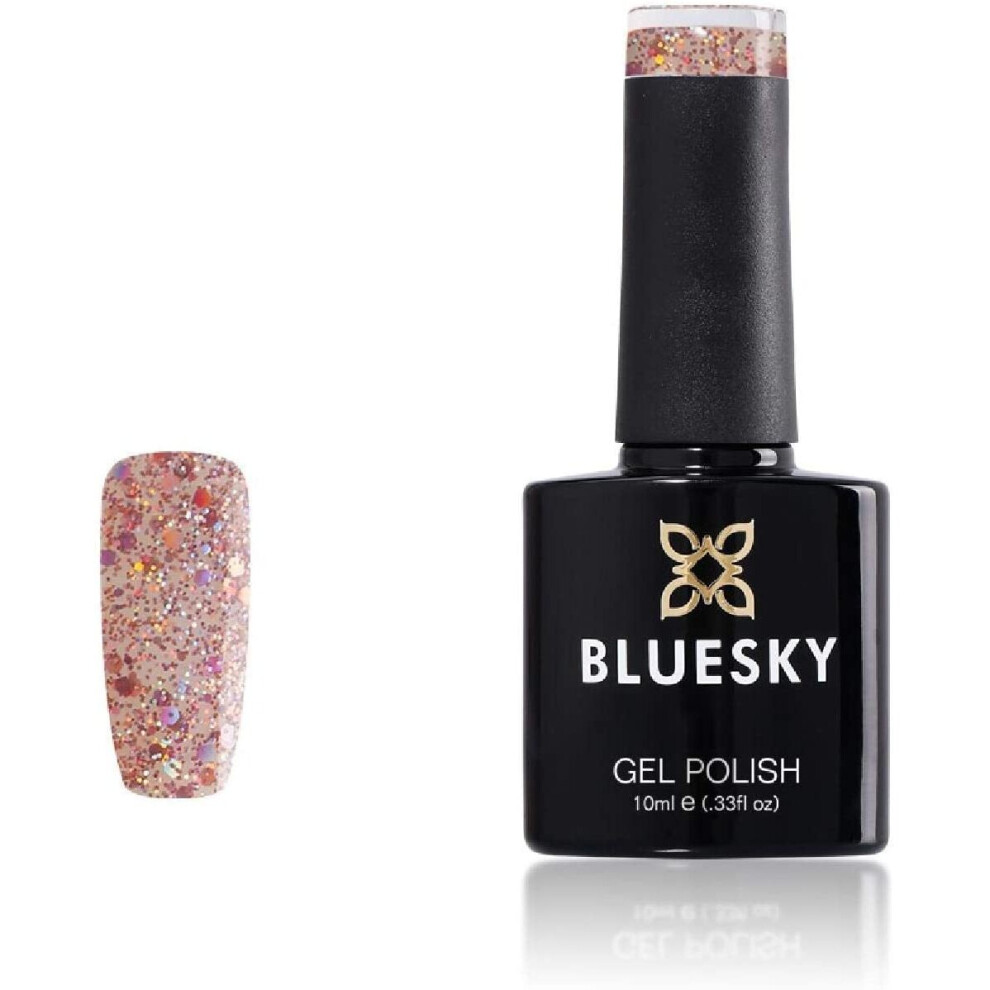 Bluesky Gel Nail Polish, Martini Kiss S17N, Glitter, Long Lasting, Chip Resistant, 10 ml (Requires Drying Under UV LED Lamp)