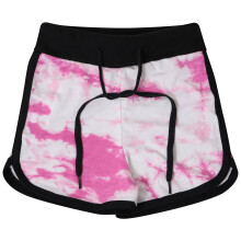 (5-6 Years, Tie Dye Pink) Girls 100% Cotton Gym Sports Tie Dye Pink Shorts