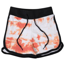 (9-10 Years, Tie Dye Orange) Girls 100% Cotton Gym Sports Tie Dye Orange Shorts
