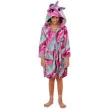 (11-12 Years, Pink Galaxy) Girls Unicorn Hooded Bathrobe Pink Xmas Cosplay 2-13