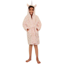 (13 Years, Golden Stars Print) Girls Boys Bathrobe Unicorn Golden Star Dressing Gown