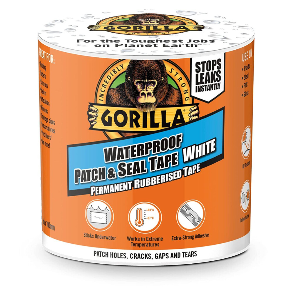 Gorilla Waterproof Patch & Seal Tape White 100mm x 3m