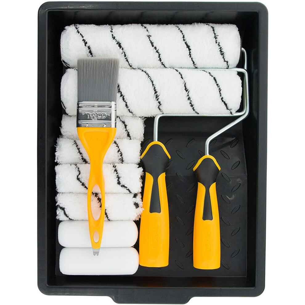 Coral 10501 Paint Kit with Headlock and Mini Roller Frame and Hybrid Brush, Set of 12 Pieces