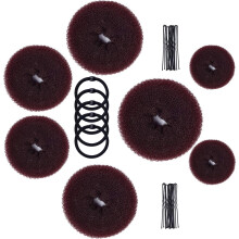 Donut Bun Maker Set, MORGLES Hair Bun Maker 7pcs Hair Ring Style(4 Sizes) with 5pcs Hair Elastic Bands, 20pcs Hair Pins for Chignon Hair Styles Ballet