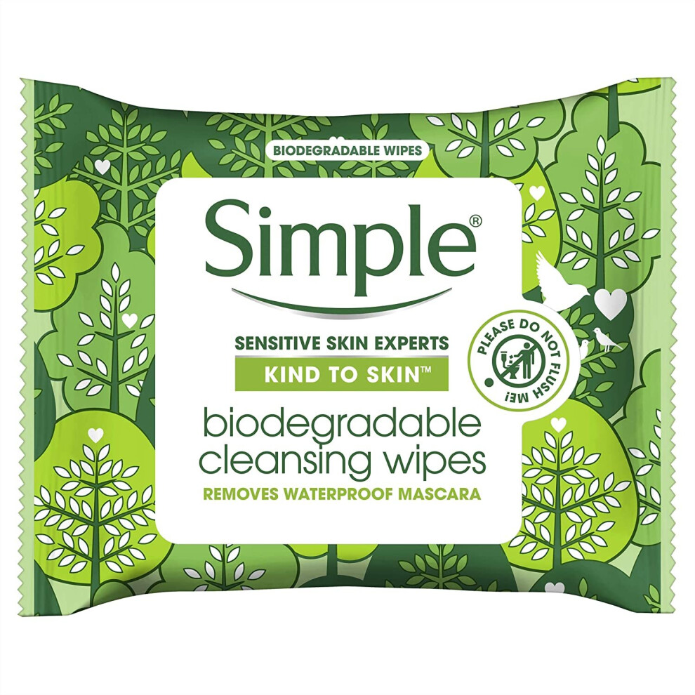 Simple Biodegradable Cleansing Wipes 20 Sheets (Pack of 3)