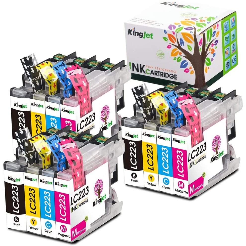 Kingjet LC223 Replacement for Brother LC223 LC221 Ink Cartridges for Brother DCP-J4120DW DCP-J562DW MFC-J5320DW J880DW J5620DW J5625DW J680DW J4625DW