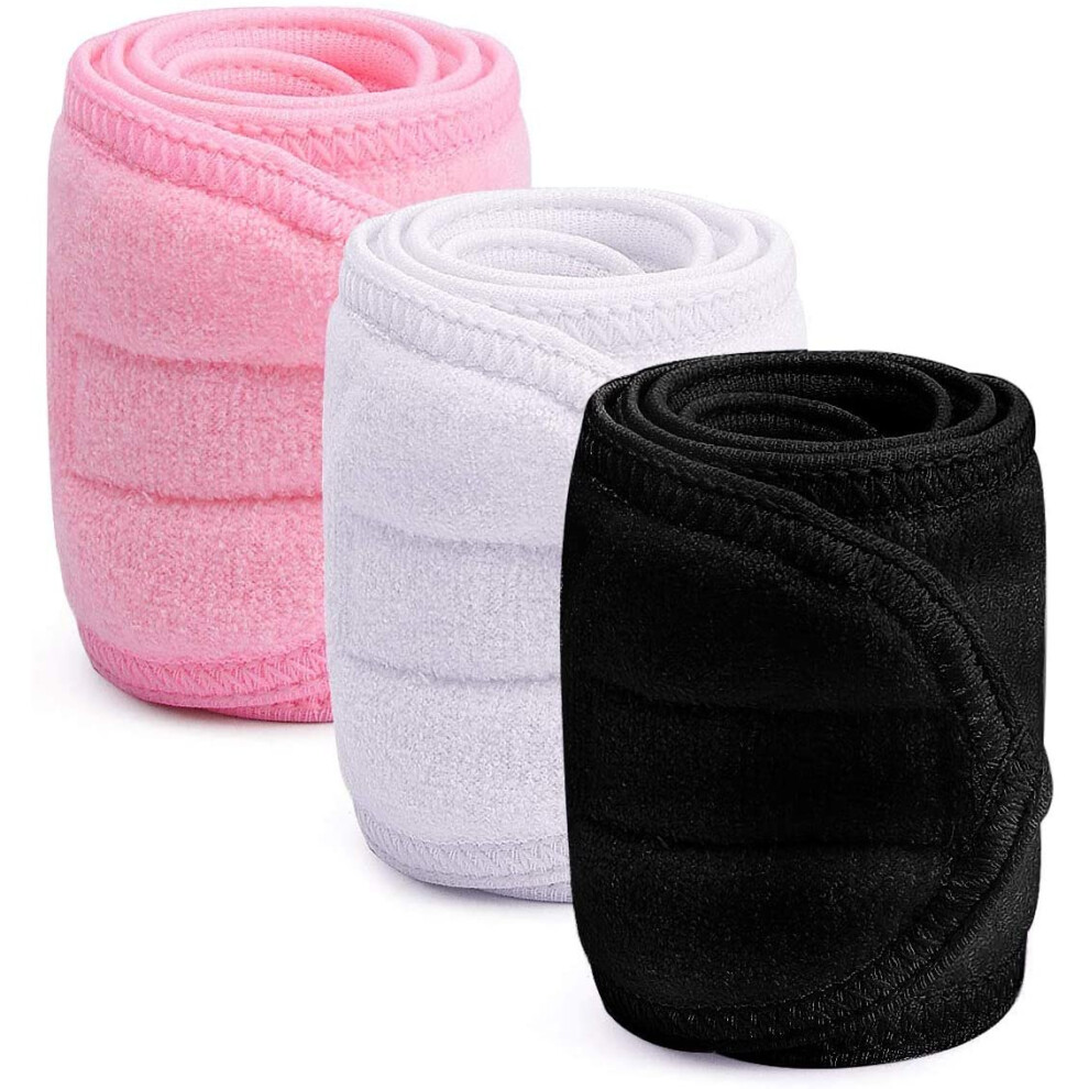 3 Pieces Towel Headband,XCOZU Make Up Hair Band Head Bands Spa Facial Cosmetic Headbands for Women Beauty Sport Yoga Shower Wash Face,Terry Towelling